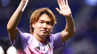 Ko Itakura, Spieler von Borussia Mönchengladbach, hier am 20. Juni 2023 bei einem Spiel der japanischen Nationalmannschaft
