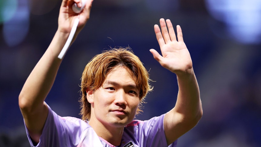 Ko Itakura, Spieler von Borussia Mönchengladbach, hier am 20. Juni 2023 bei einem Spiel der japanischen Nationalmannschaft