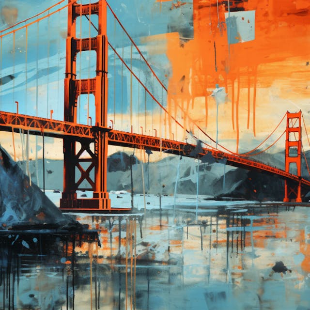 Illustration der Golden Gate Bridge in San Francisco