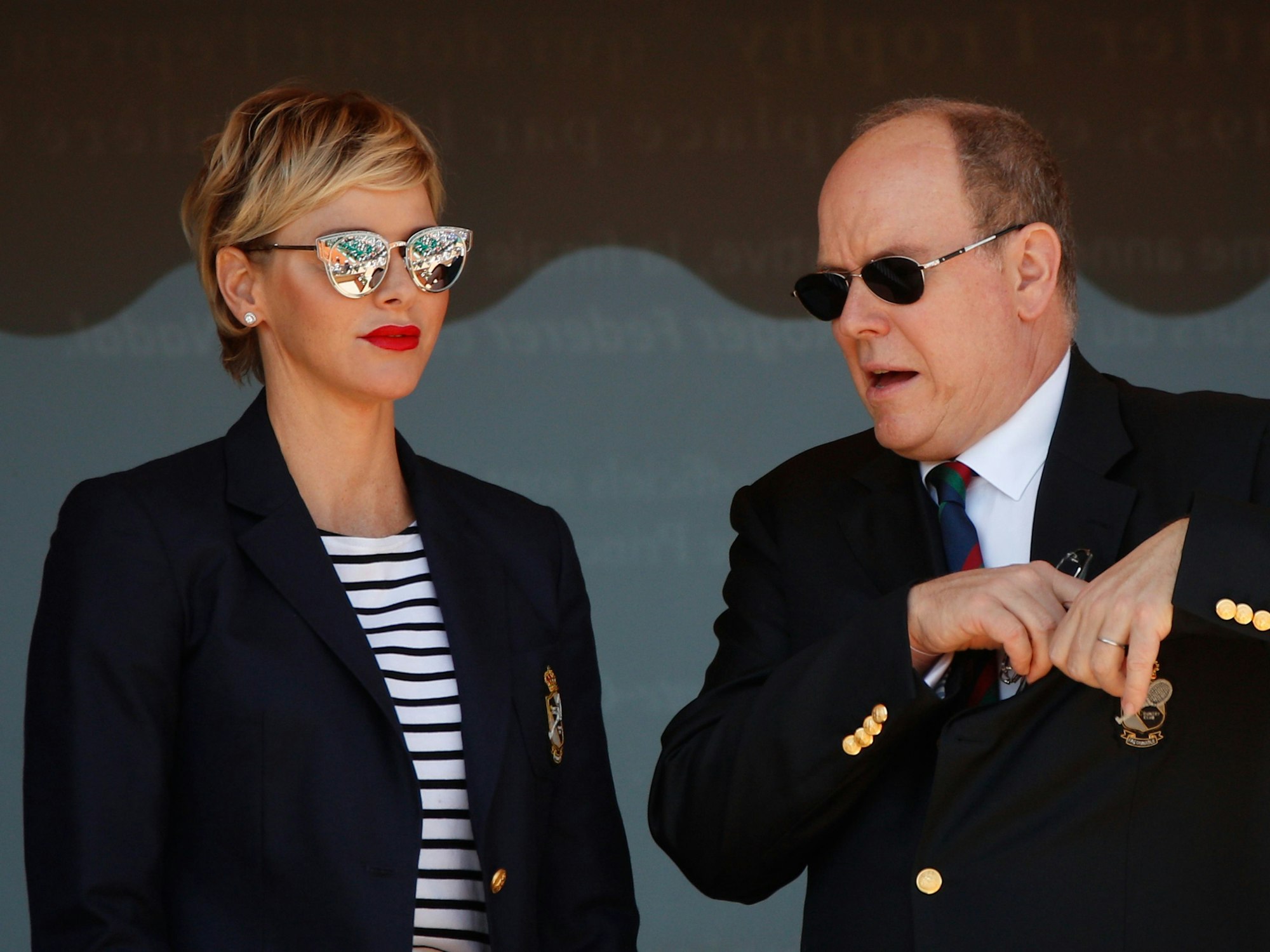 Charlène von Monaco mit Ehemann Albert II. beim Tennis-Turnier von Monte Carlo 2018.
