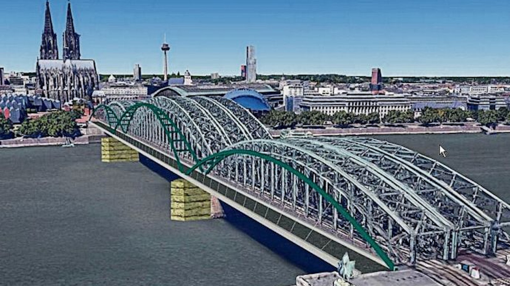 In diesem alten Entwurf zeigte die Stadt 2020 ihre Idee für eine südliche Erweiterung. Der Brückenbogen über dem Fuß- und Radweg ist schmaler.