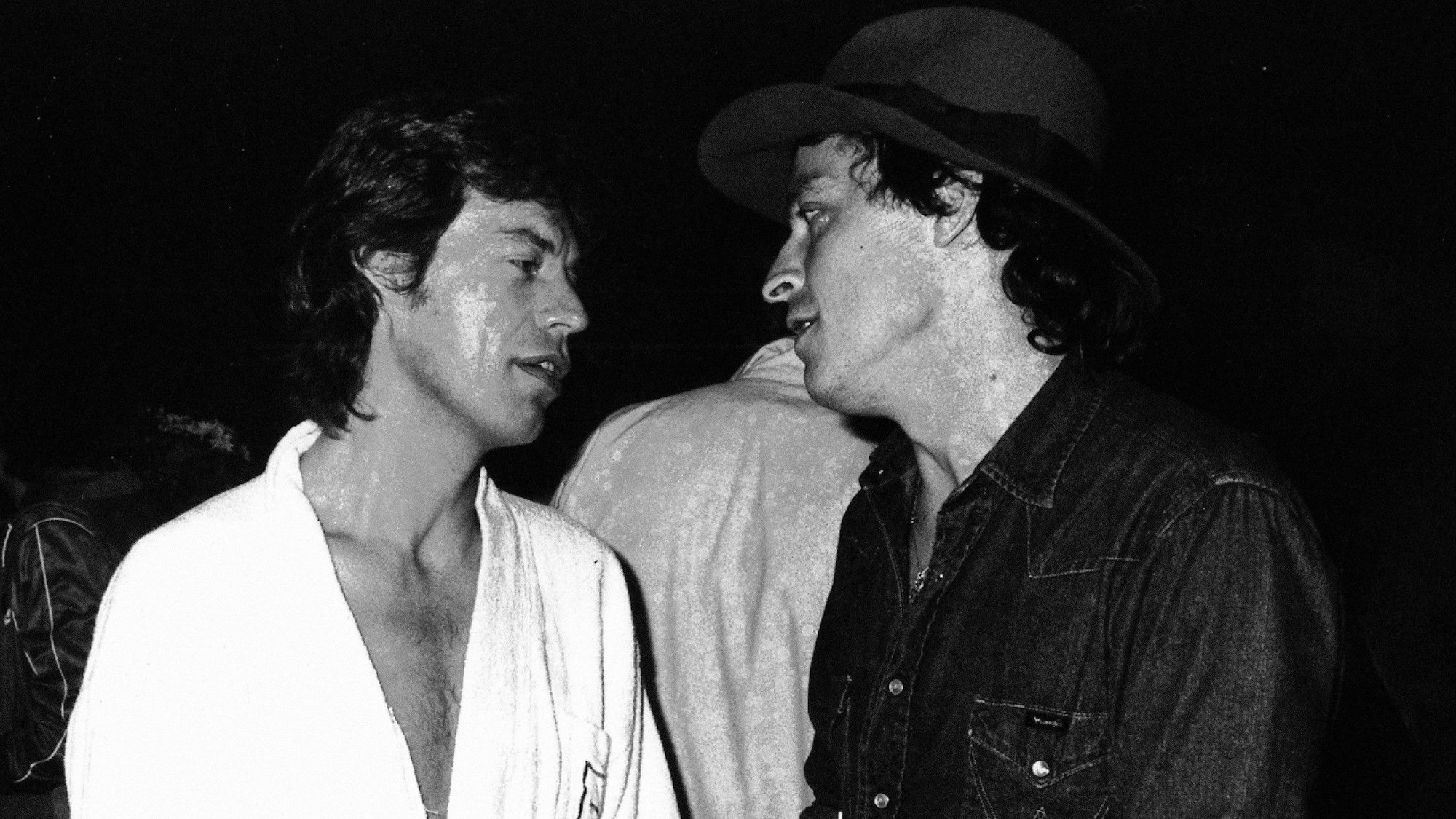 Mick Jagger und Wolfgang Niedecken unterhalten sich.