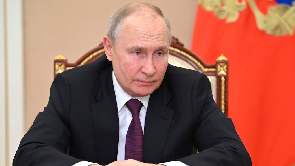 Wladimir Putin, Präsident von Russland, während einer Sitzung zu wirtschaftlichen Fragen per Videokonferenz im Kreml, hier im März 2020.