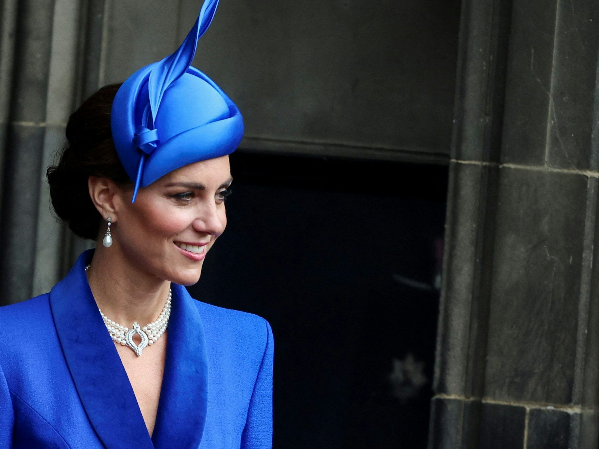 Kate, Prinzessin von Wales, nimmt am nationalen Dankes- und Widmungsgottesdienst für König Charles III. und Königin Camilla in der St. Giles Cathedral teil.