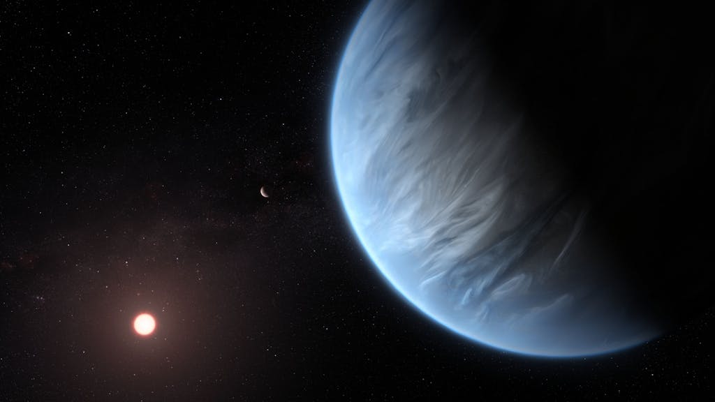 Ein Exoplanet und sein Stern.