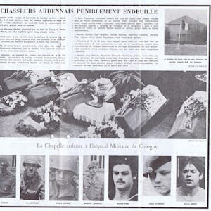 Ausführlich berichtete die belgische Regimentszeitschrift über das Unglück in Spich. Sie zeigte Eindrücke von der Trauerfeier, eine Abbildung des verunglückten Mannschaftswagens und die Fotos aller sieben ums Leben gekommenen Soldaten.