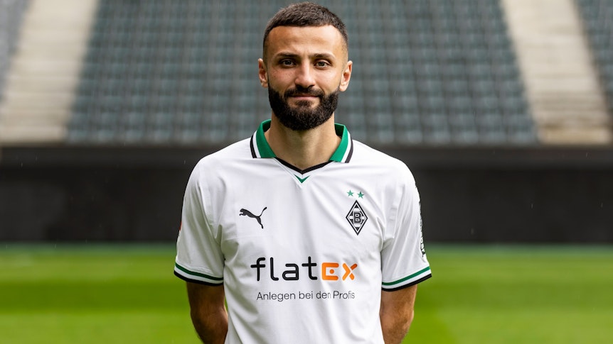 Franck Honorat, hier am 14. Juli 2023, Rechtsaußen von Fußball-Bundesligist Borussia Mönchengladbach in der Saison 2023/2024.