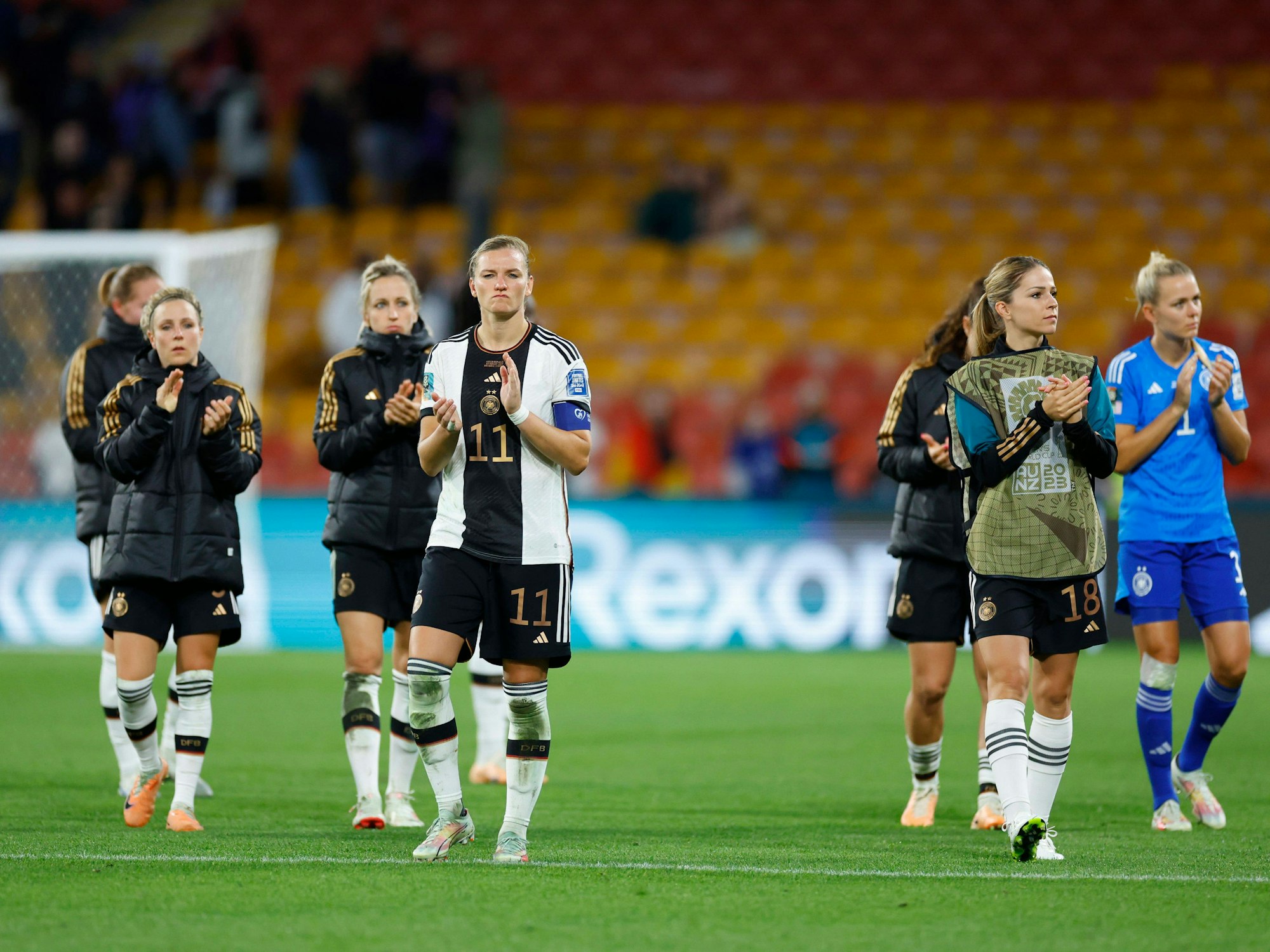 Die DFB-Frauen nach ihrem Aus bei der Weltmeisterschaft 2023 in Australien und Neuseeland. 
