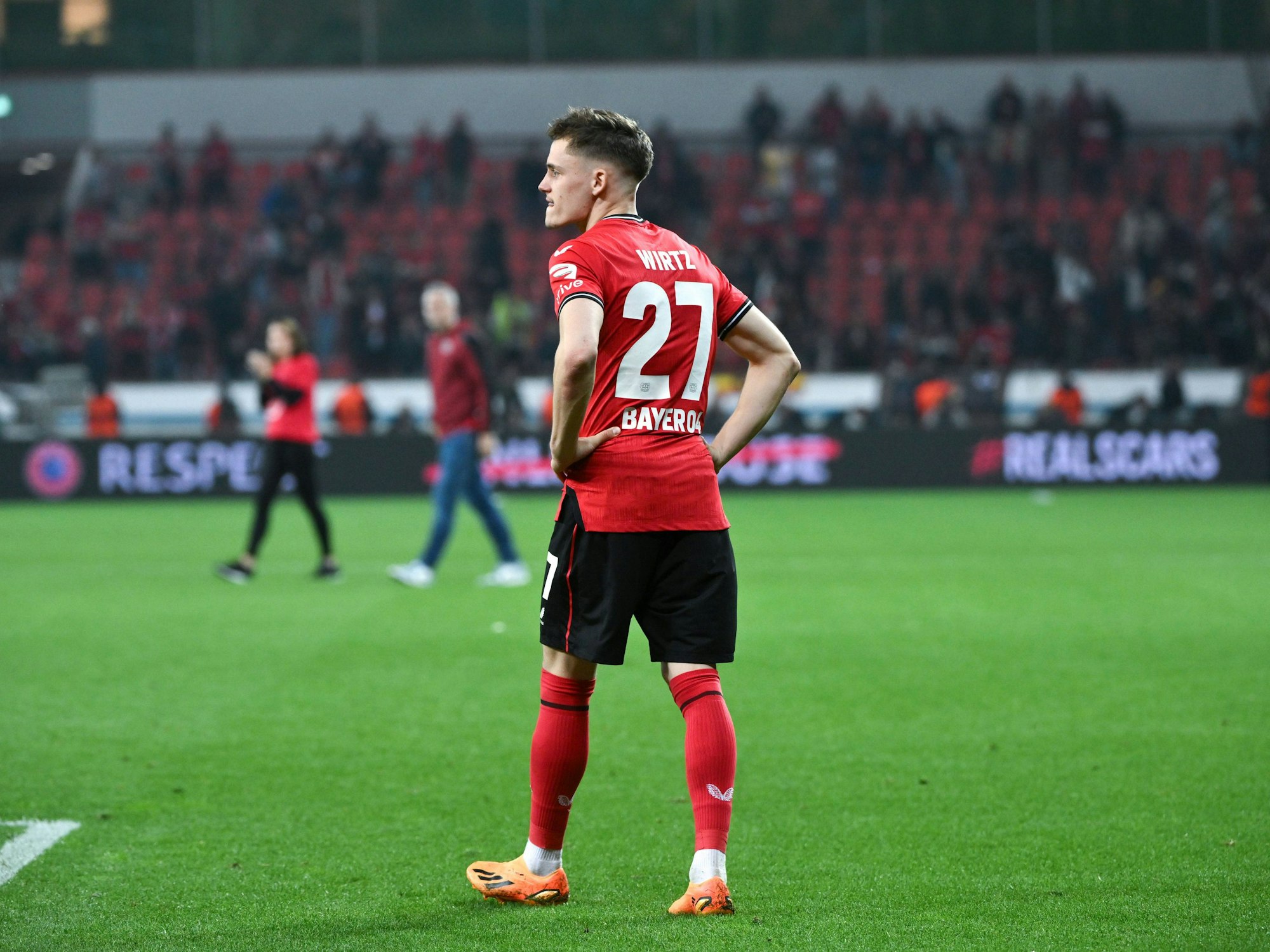 Leverkusen-Star Florian Wirtz nach dem Europa-League-Spiel gegen AS Rom am 18. Mai 2023.