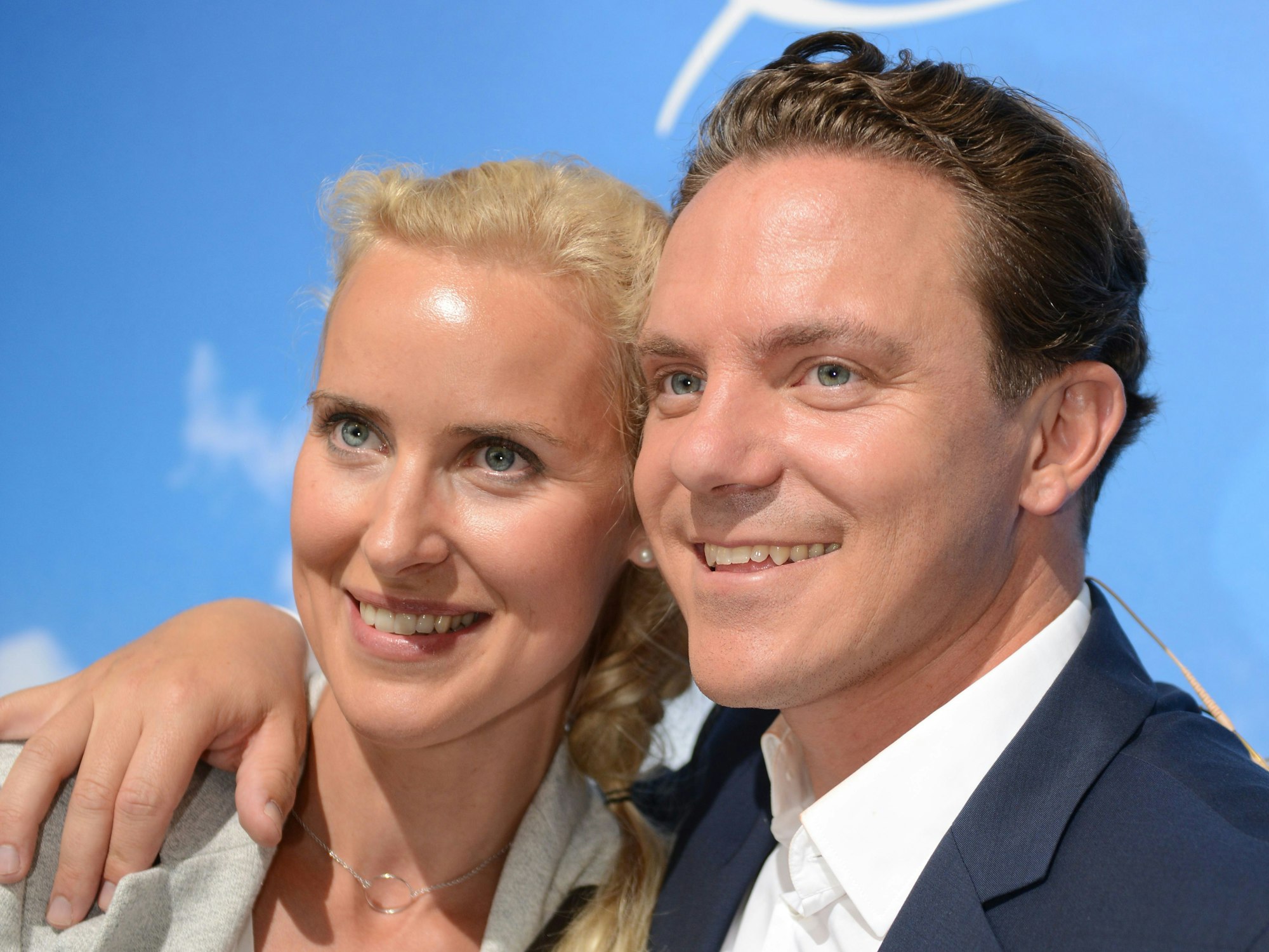 Moderator Stefan Mross und seine Frau Susanne stehen am 04.09.2014 im Europa-Park in Rust