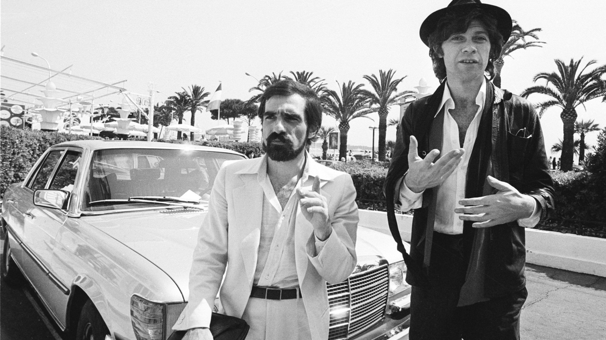 Regisseur Martin Scorsese, links, und Robbie Robertson besuchen die 31. Internationalen Filmfestspiele von Cannes, wo sie am 29. Mai 1978 den Film „Last Waltz“ vorstellen werden. Robertson, der Lead-Gitarrist und Songschreiber von The Band, zu dessen Klassikern „The Weight“, „Up on Cripple Creek“ und „The Night They Drove Old Dixie Down“ gehören, ist im Alter von 80 Jahren gestorben, wie sein Manager mitteilte.