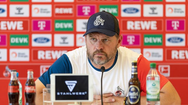 Pressekonferenz 1. FC Koeln: Steffen Baumgart vor dem Pokalspiel gegen den VfL Osnabrueck, Geissbockheim
