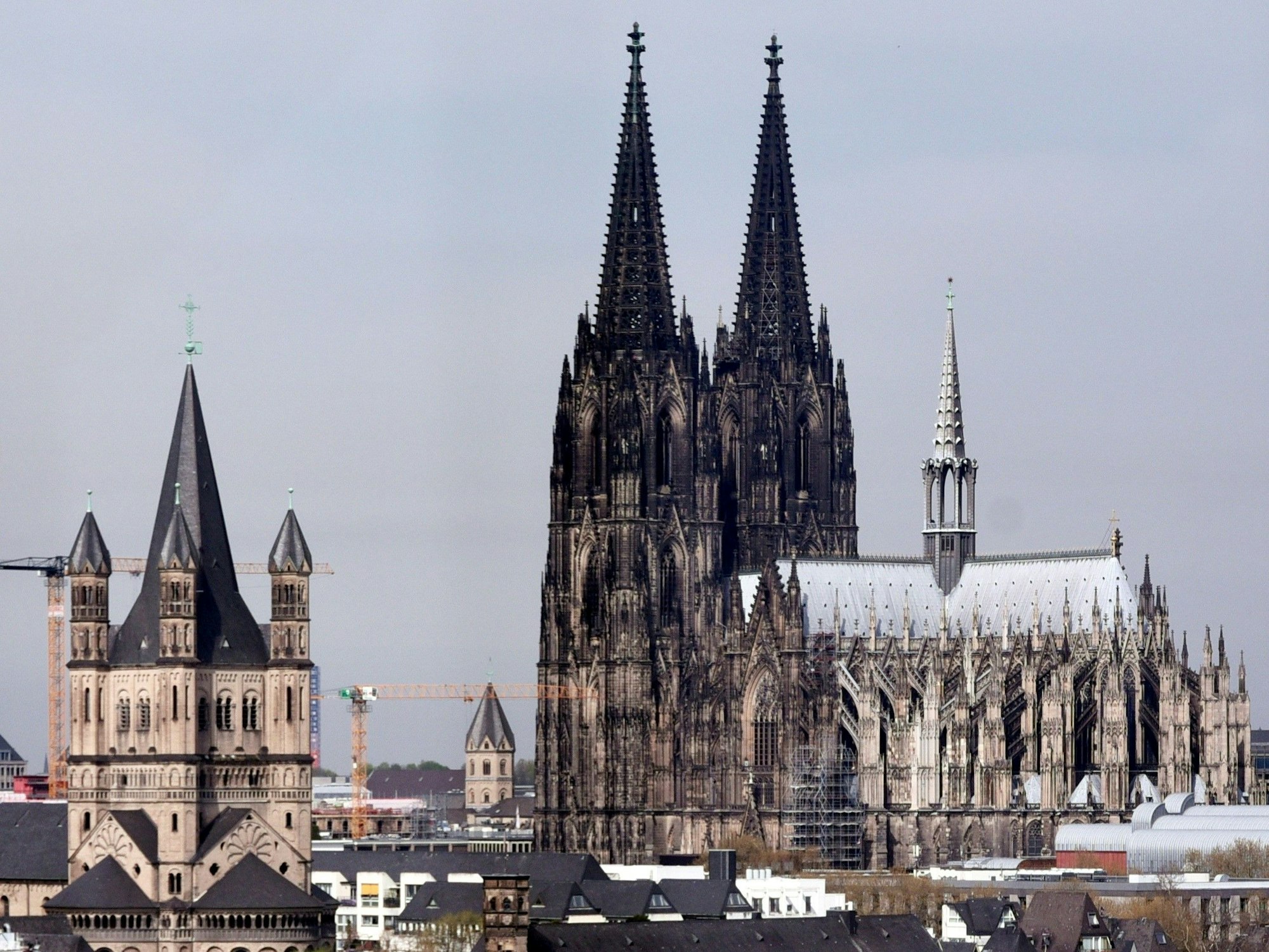 Köln-Panorama mit Groß St. Martin und Kölner Dom