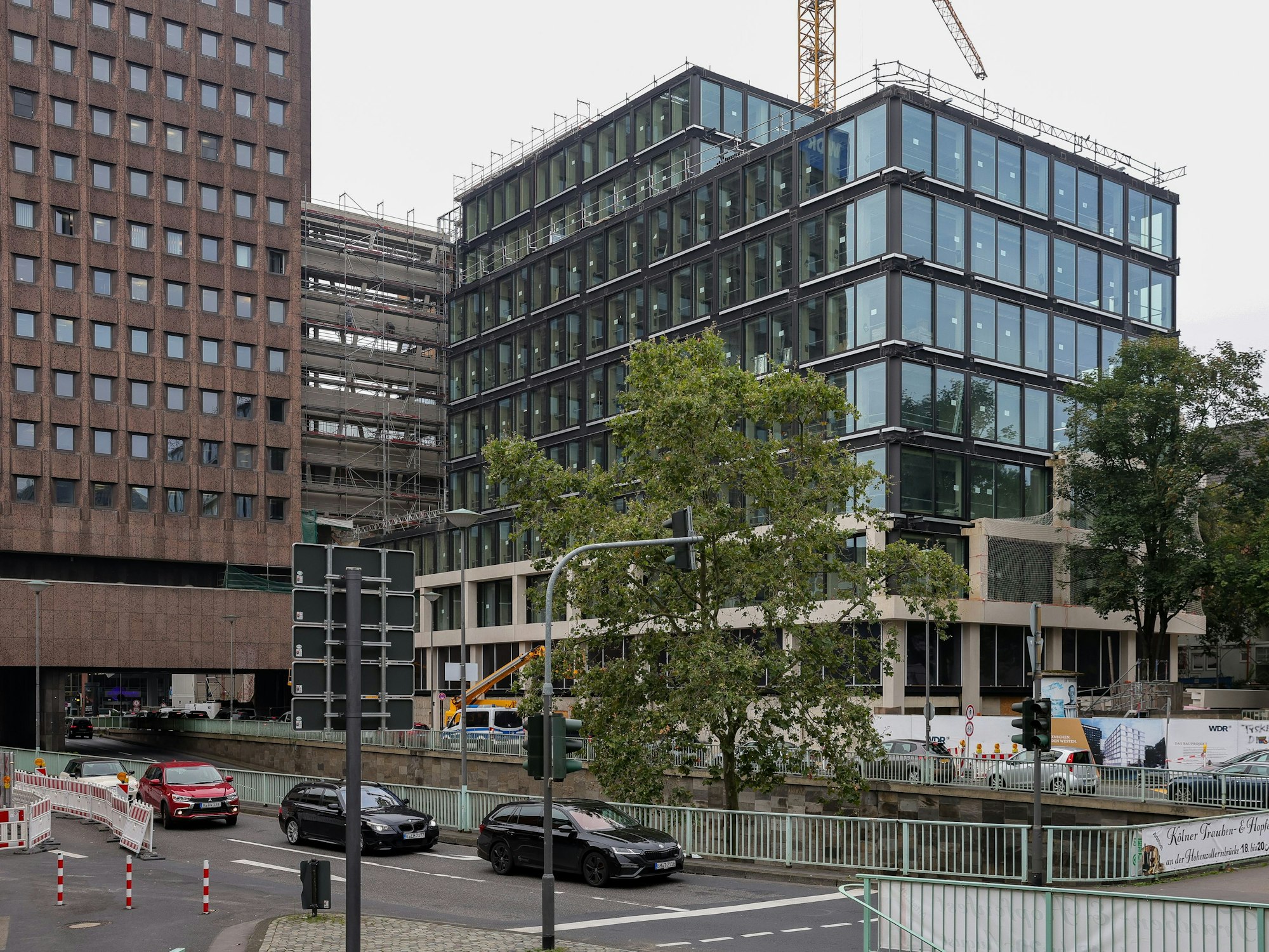 Die Baustelle des WDR-Filmhaus an der Nord-Süd-Fahrt in Köln am 16. August 2023.