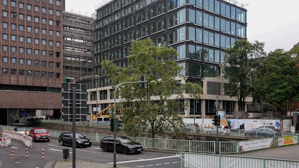Die Baustelle des WDR-Filmhaus an der Nord-Süd-Fahrt in Köln am 16. August 2023.