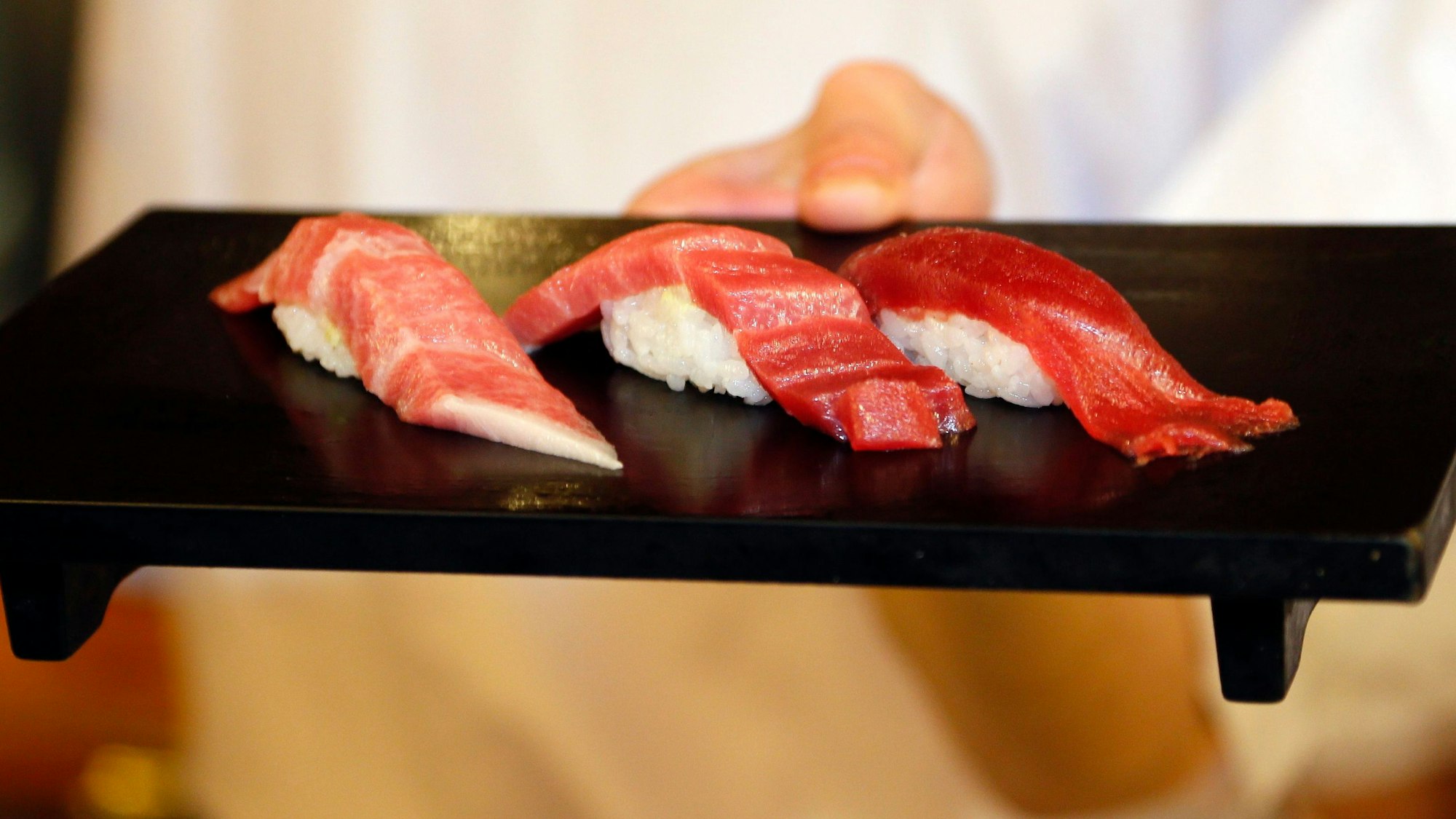 Eine Auswal an sushi Nigiri