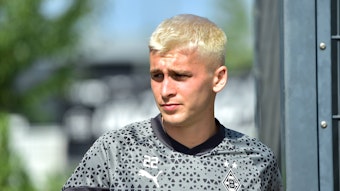 Oscar Fraulo, hier am 14. August 2023 bei einer Trainingseinheit von Borussia Mönchengladbach.