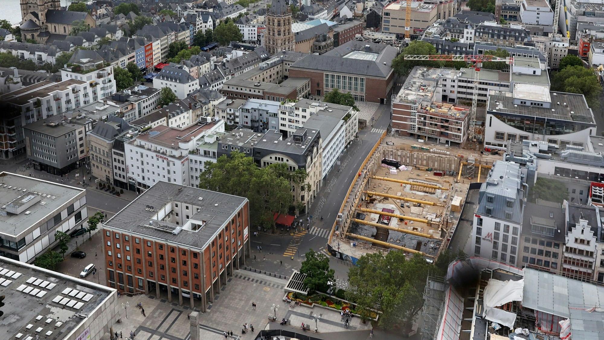 Die Baustelle des Laurenz-Carré von oben fotografiert.