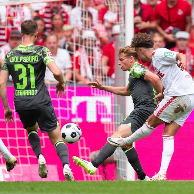Luca Waldschmidt hat den 1. FC Köln in der 55. Minute in Führung geschossen. Das reichte jedoch nicht für einen Sieg gegen VfL Wolfsburg aus.