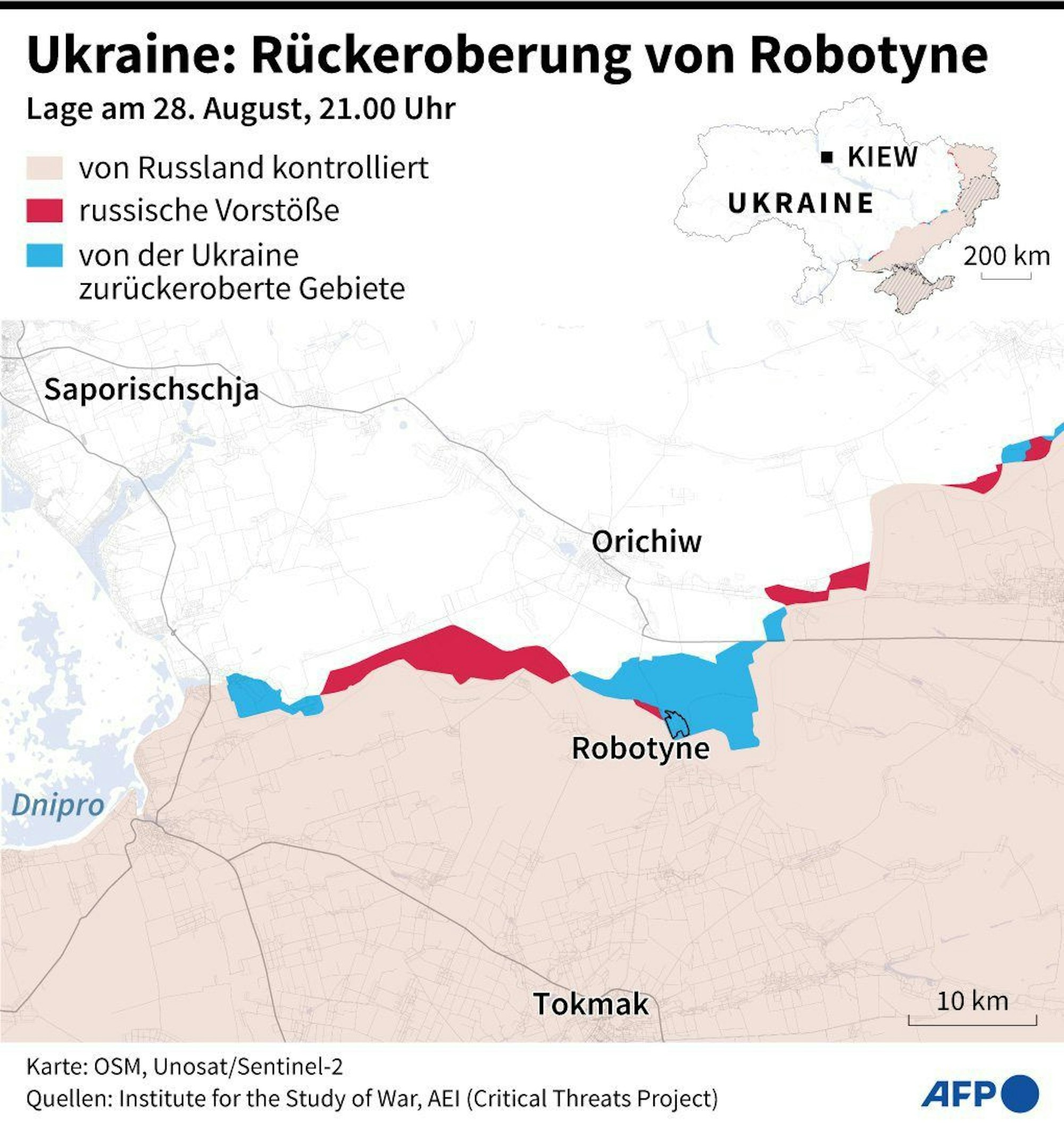 Die Ukraine meldet nach der Rückeroberung von Robotyne weitere Erfolge.