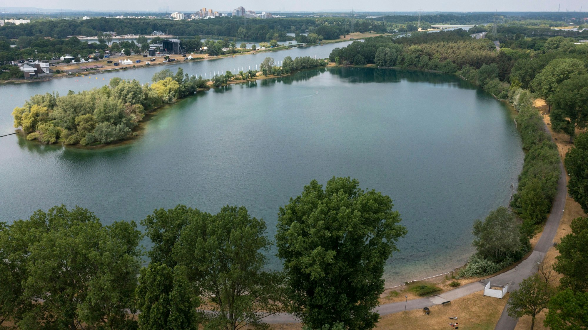 See 7 des Fühlinger Sees: Eine von zwei Stellen, an denen das Schwimmen ab Mai 2024 wieder erlaubt sein wird.