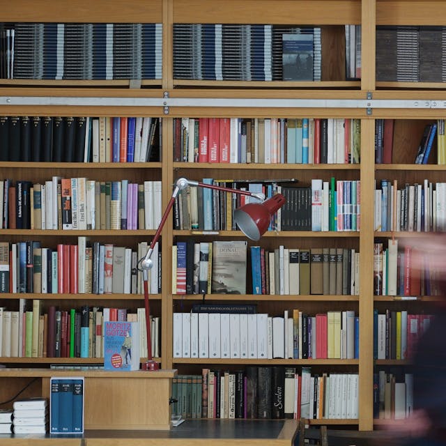 Blick auf ein Regal mit Büchern in der Connewitzer Verlagsbuchhandlung.&nbsp;