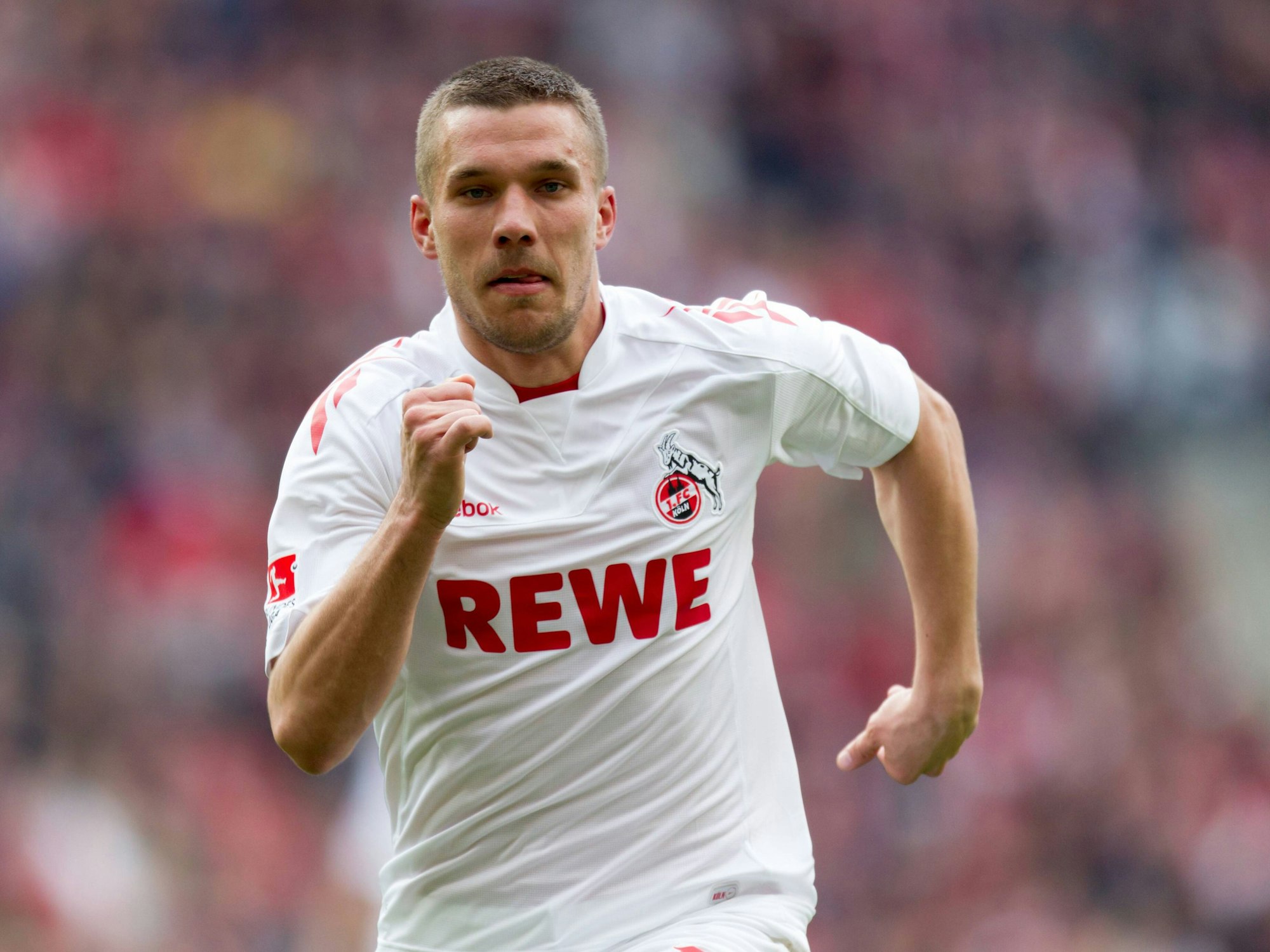 Lukas Podolski beim Spiel des FC Köln. 
