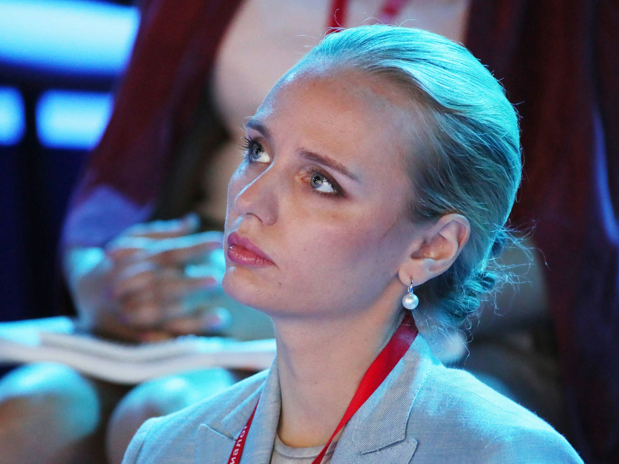 Trotz westlicher Sanktionen veröffentlicht Putins Tochter Maria Woronzowa weiterhin wissenschaftliche Artikel. Unser Foto zeigt sie im Juli 2021 während einer internationalen Konferenz in Sotschi.