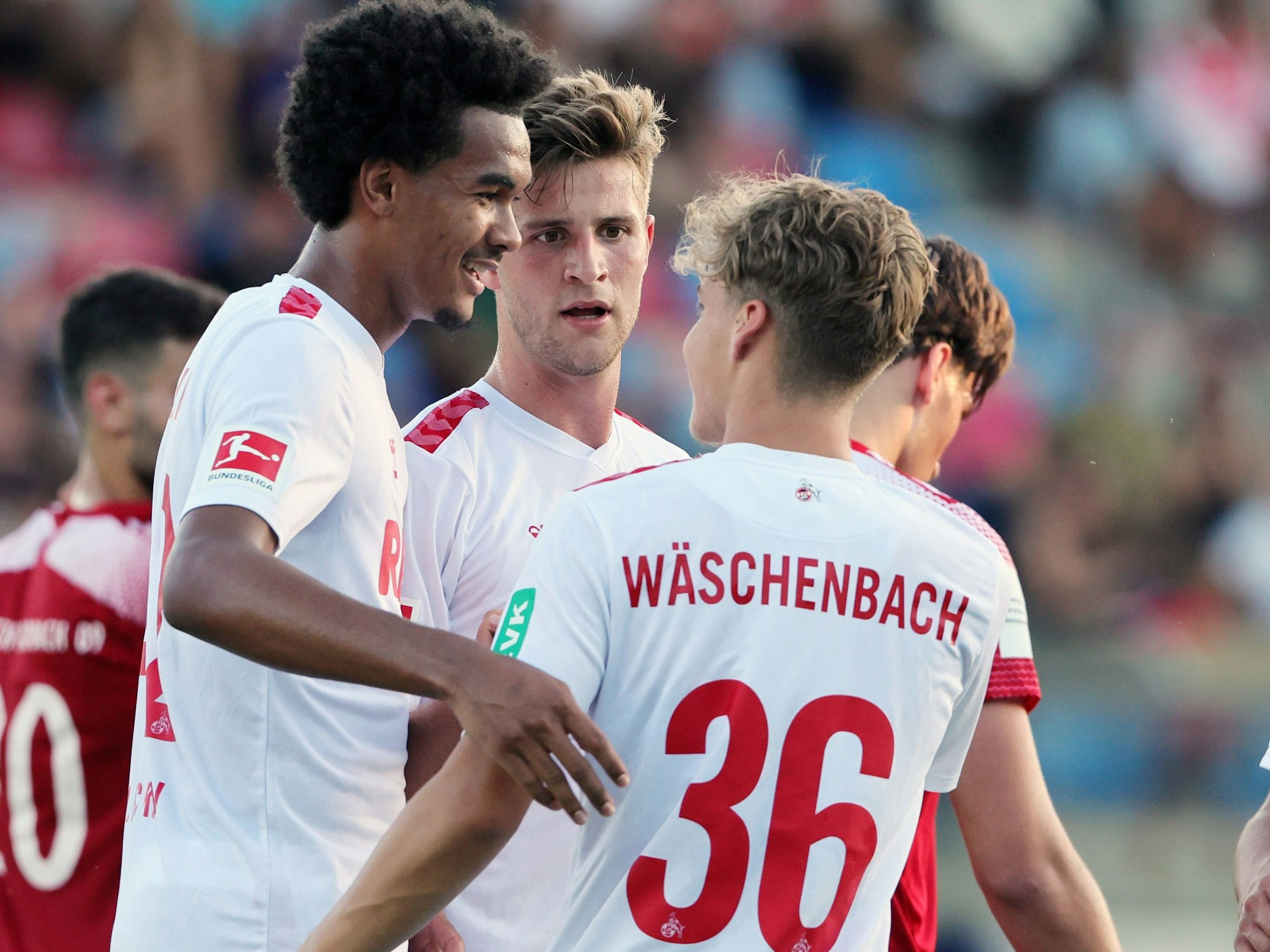 Testspiel, Bergisch Gladbach gegen den 1. FC Köln mit Damion Downs, Rasmus Carstensen und Meiko Wäschenbach.