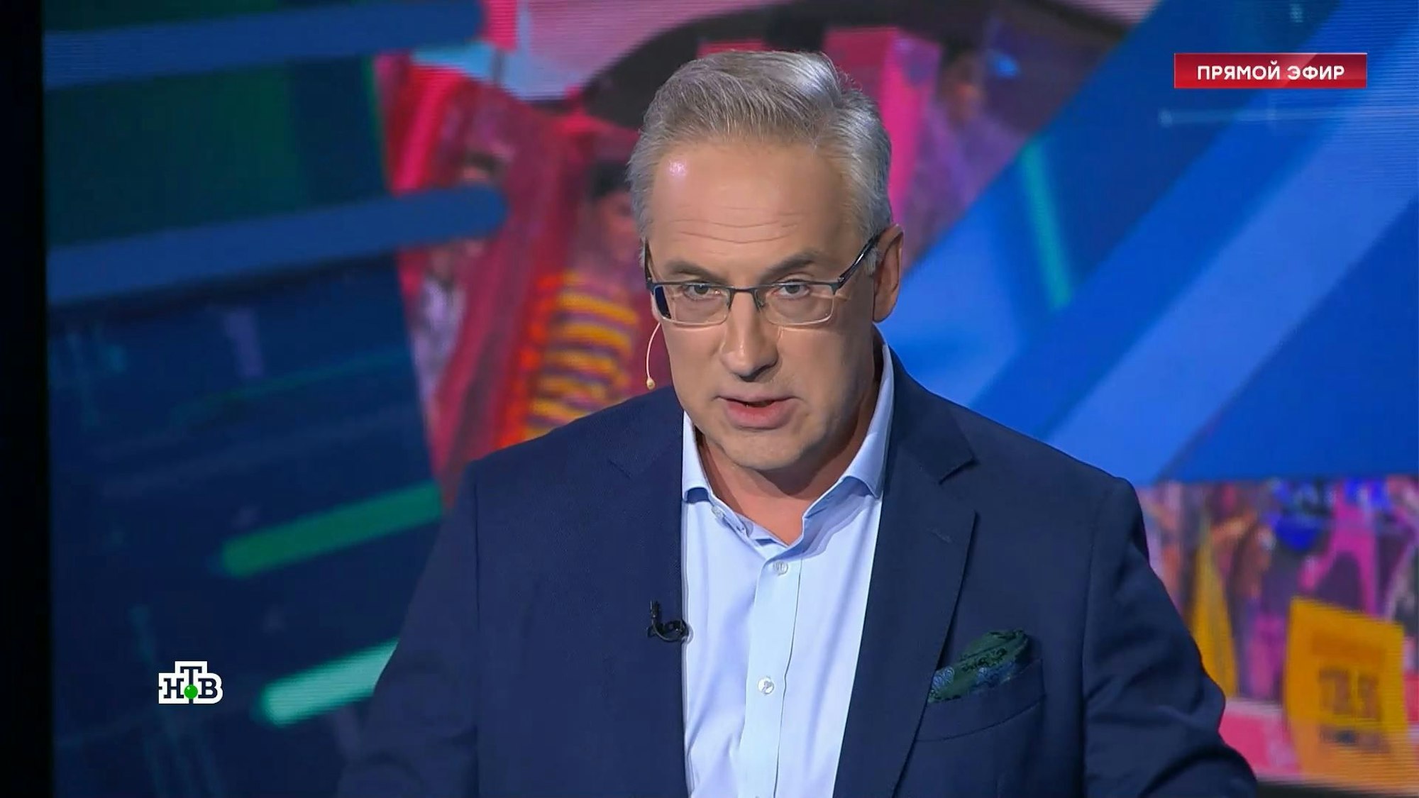 Andrey Norkin, russischer TV-Moderator im Sender NTV, hetzt in seiner Talksendung "Treffpunkt" gegen den Hollywood-Film "Barbie".