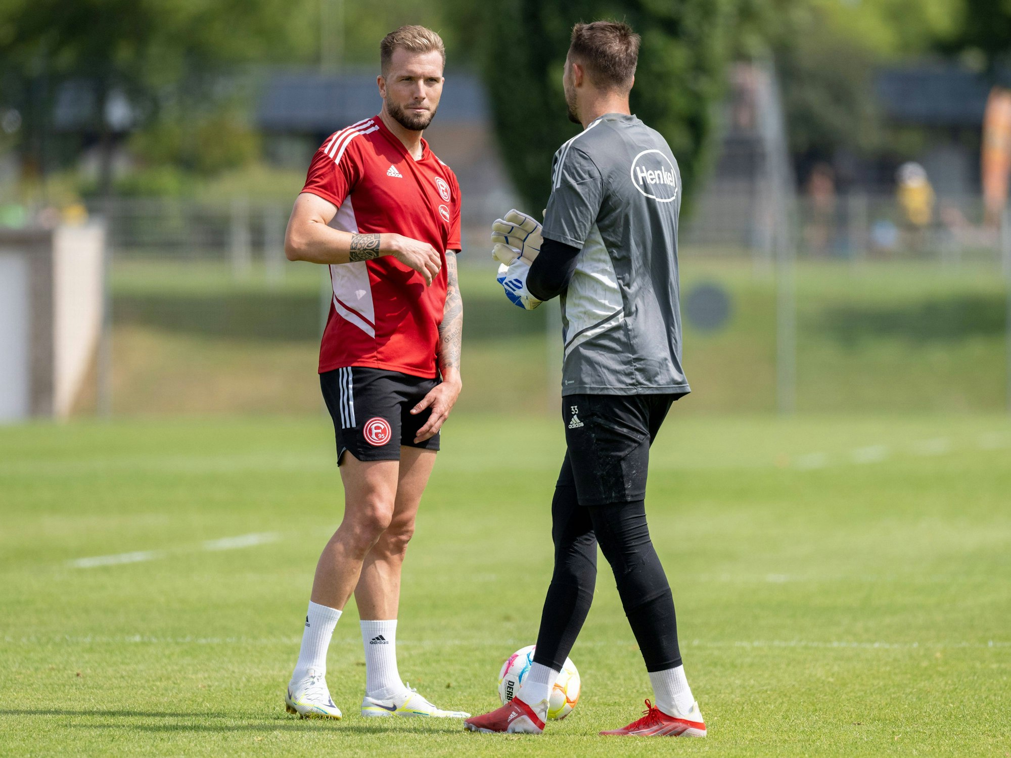 Training bei Fortuna Düsseldorf: Andre Hoffmann und Florian Kastenmeier.