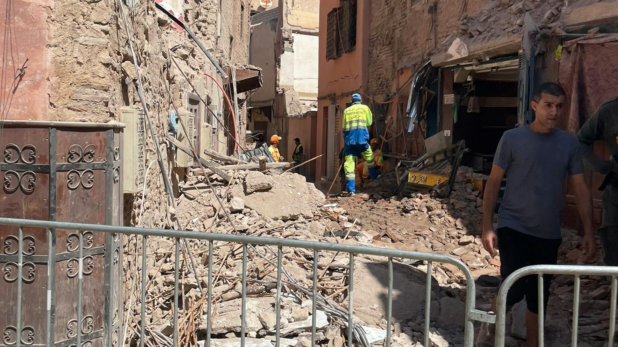 Zerstörte Gebäude nach dem Erdbeben in Marrakesch.