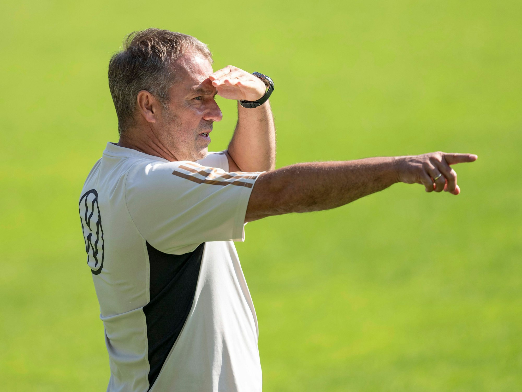Bundestrainer Hansi Flick gibt Anweisungen.