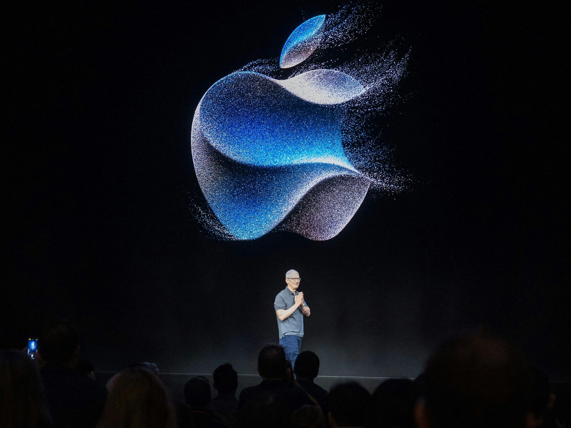 Apple-Chef Tim Cook während der Keynote am 12. September in Cupertino (Kalifornien).