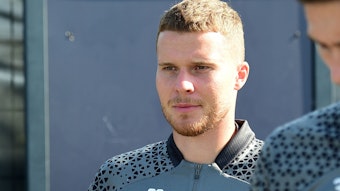 Nico Elvedi von Borussia Mönchengladbach, hier am 31. August 2023 im Rahmen einer Trainingseinheit im Borussia-Park in Nahaufnahme.