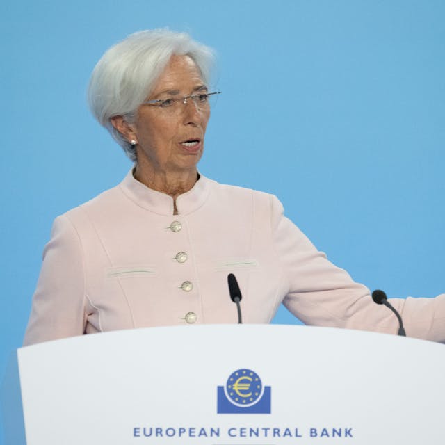 EZB-Präsidentin Christine Lagarde erklärt am Donnerstag die erneute Zinserhöhung durch die Europäische Zentralbank.