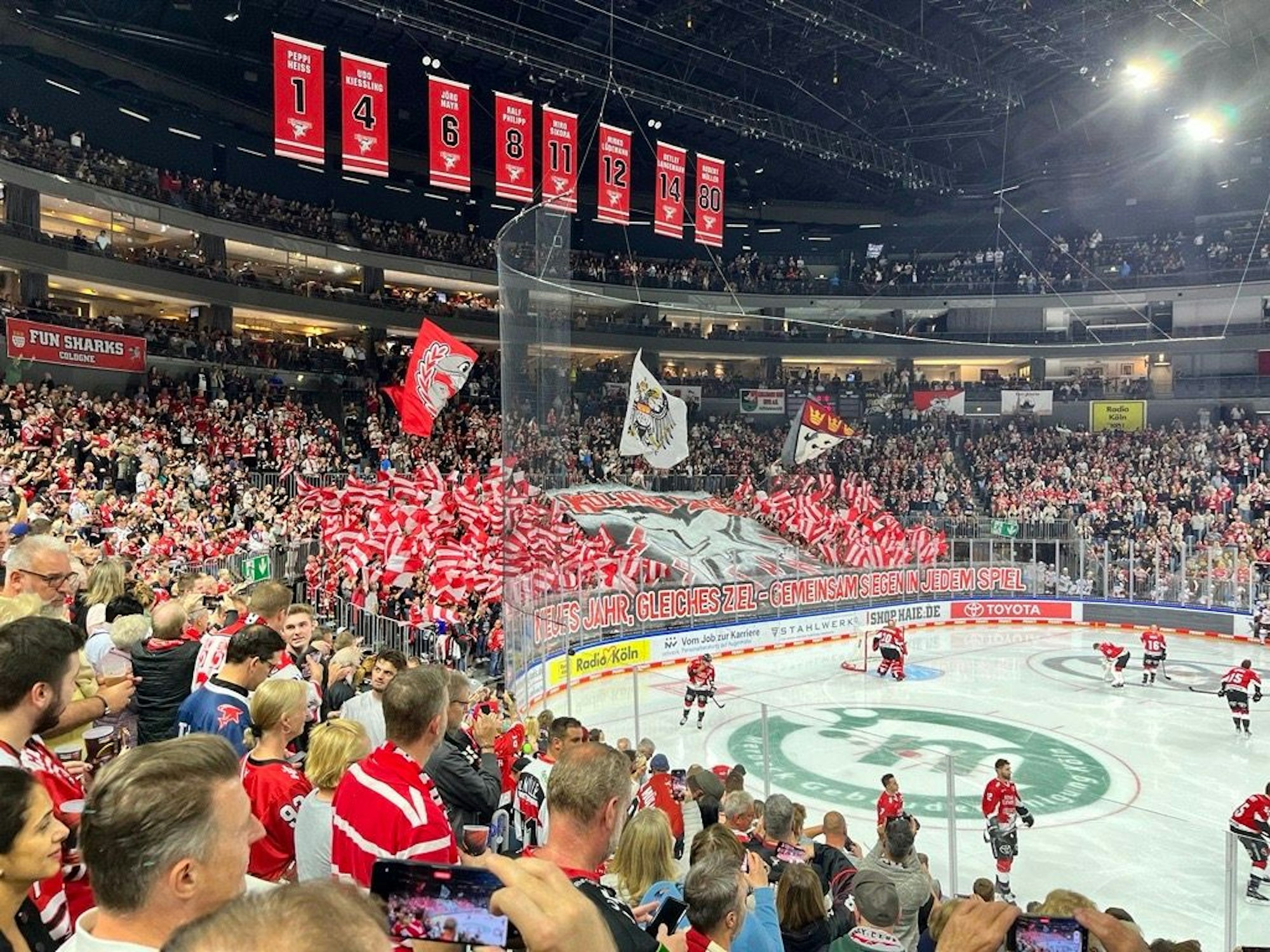 Choreo der Fans der Kölner Haie.