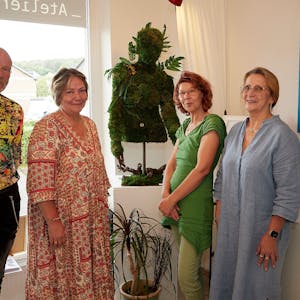 Das Bild zeigt die vier Kunstschaffenden, die bei der Eröffnung anwesend waren.