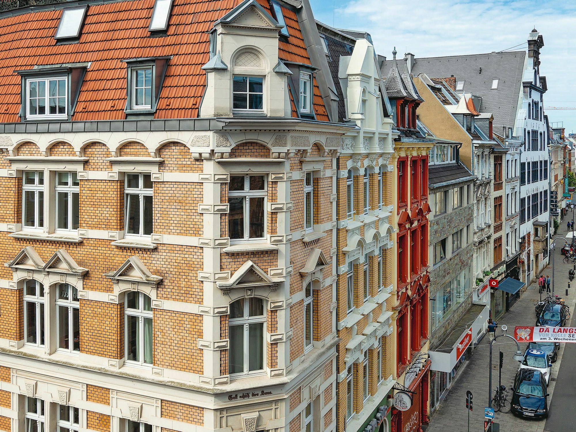 Blick auf die Gebäude in der Severinstraße