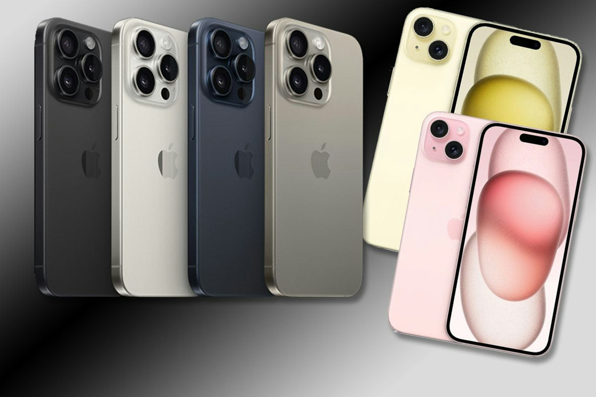 Produktbilder vom Apple iPhone 15 Pro und iPhone 15.