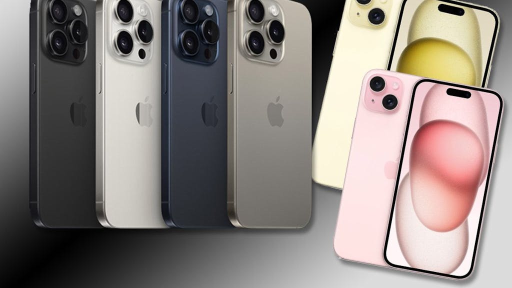 Produktbilder vom Apple iPhone 15 Pro und iPhone 15.