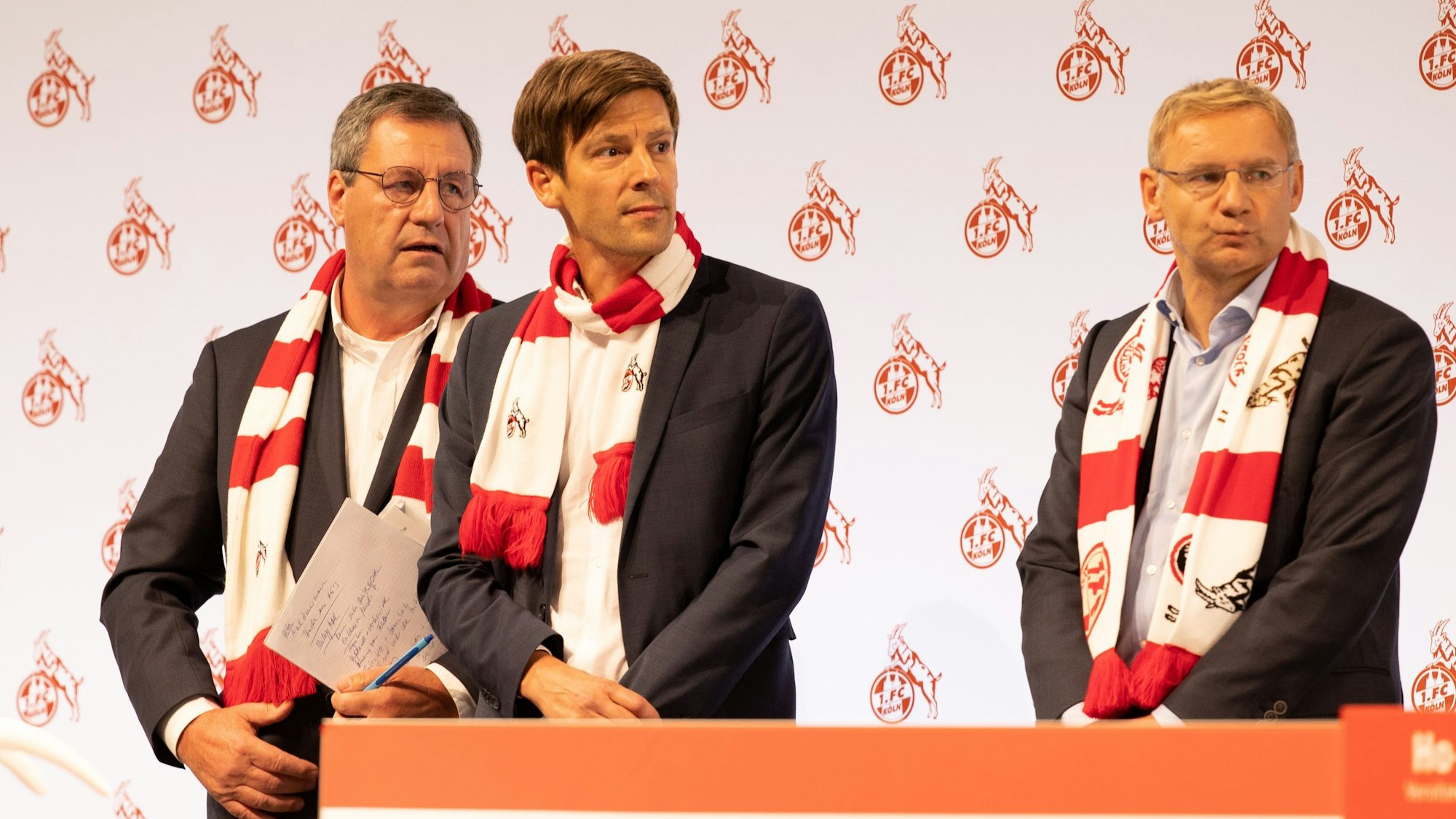 Präsident Werner Wolf und seine Stellvertreter Carsten Wettich und Eckhard Sauren (v.l.) führen den 1. FC Köln derzeit in schwierigen Zeiten.