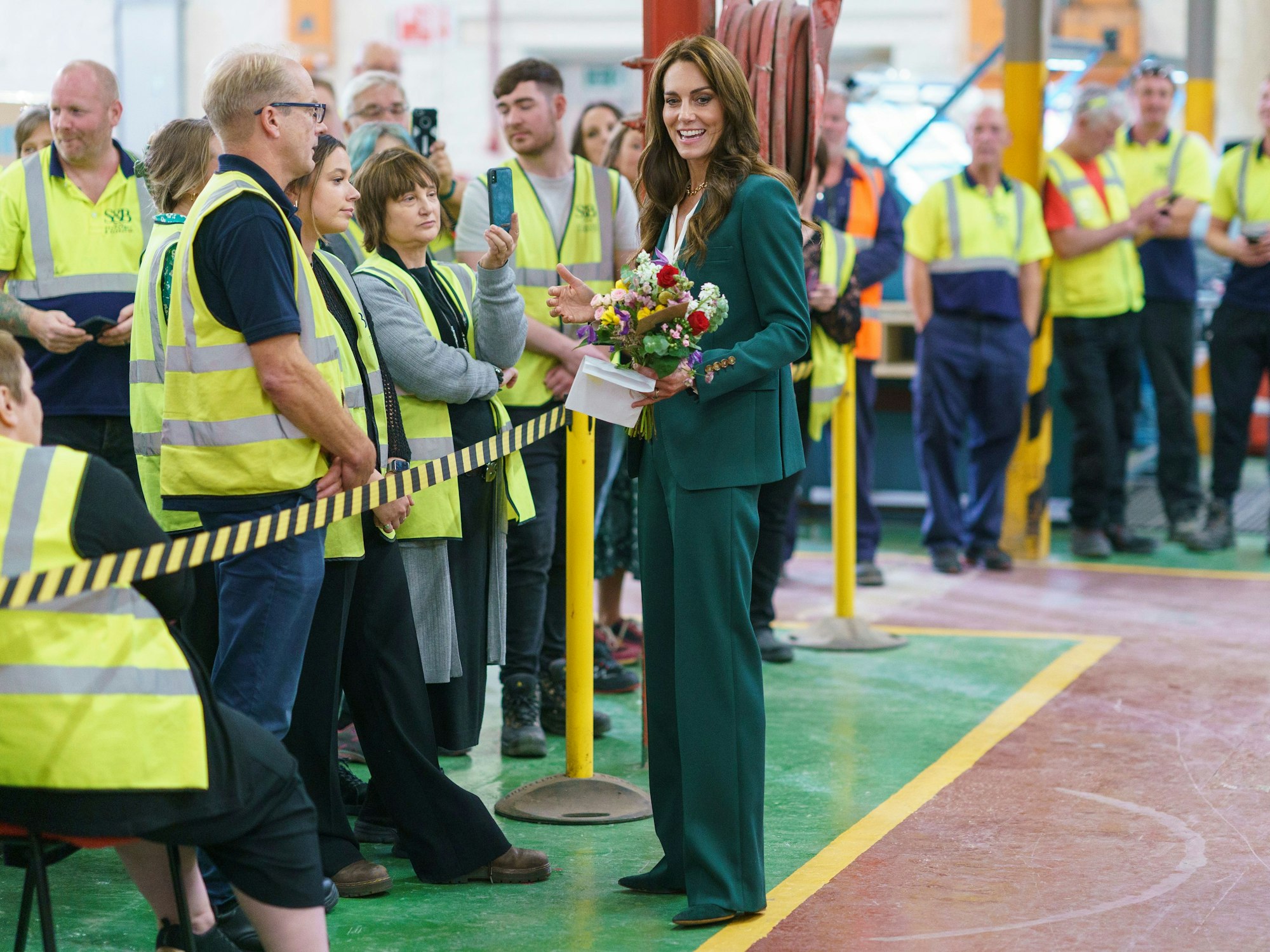 Prinzessin Kate bei ihrem Besuch in der Druckerei Standfast & Barracks in Lancaster.