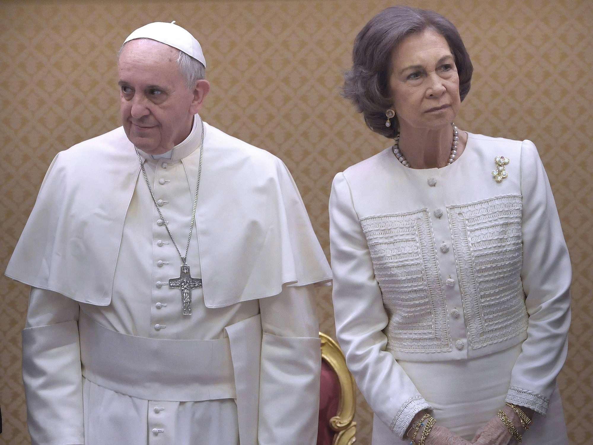 Im April 2014 trafen sich Papst Franziskus und Königin Sofia von Spanien zu einer Audienz im Vatikan.