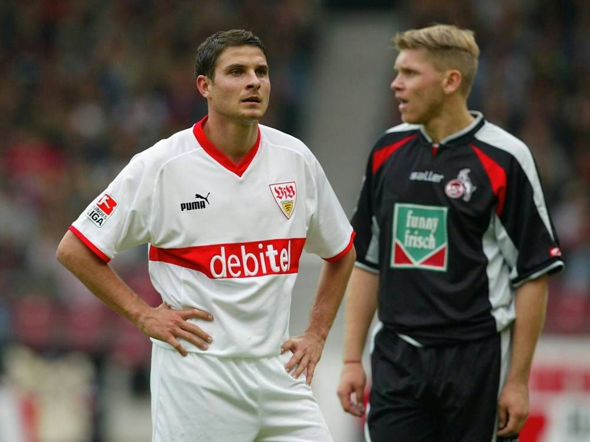 Imre Szabics beim Spiel zwischen Stuttgart und Köln. Hier noch im Trikot des VfB. Ein Jahr später schloss er sich den Kölnern an.