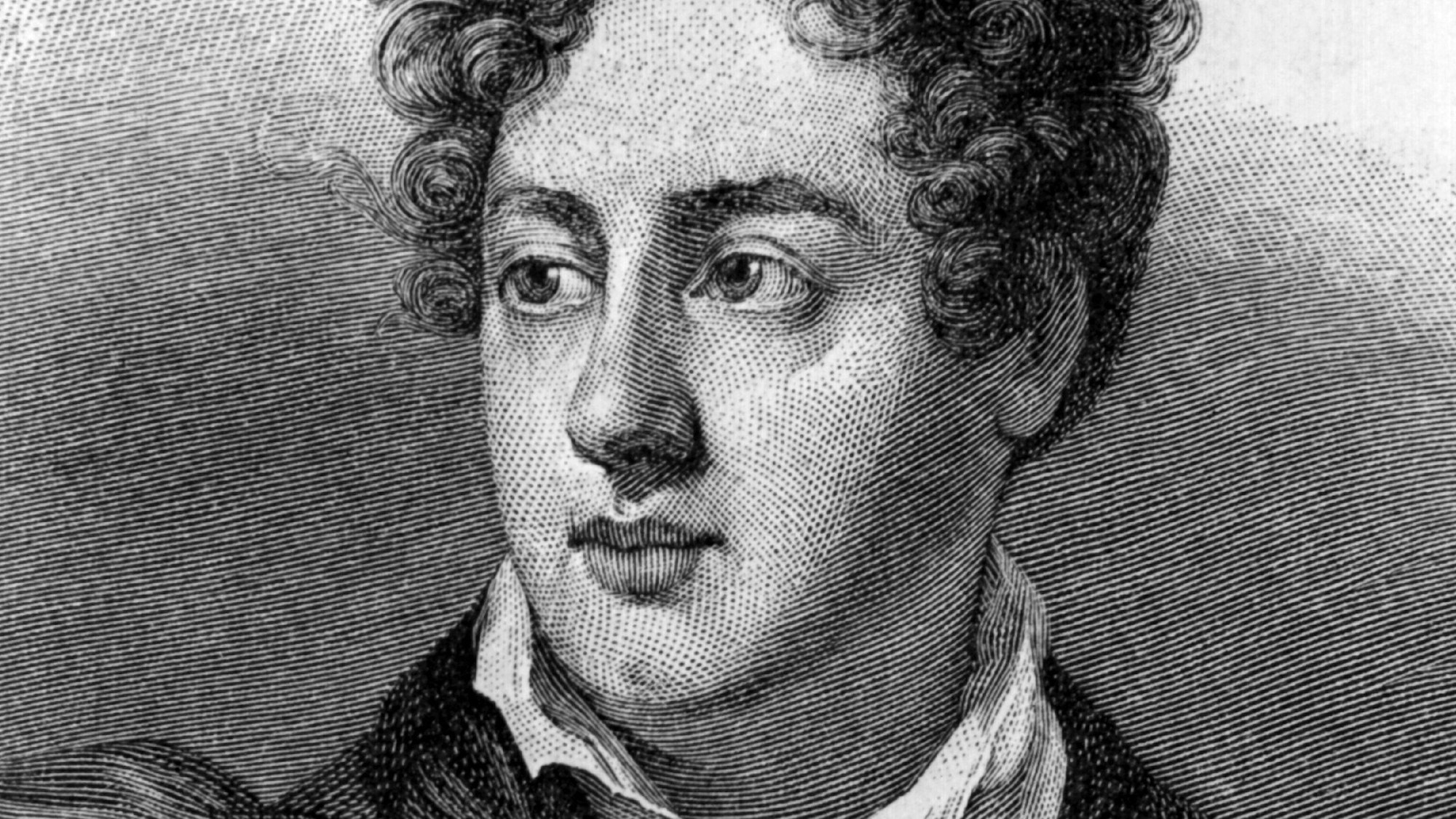 Die zeitgenössische Darstellung zeigt den englischen Dichter George Gordon Noel Lord Byron