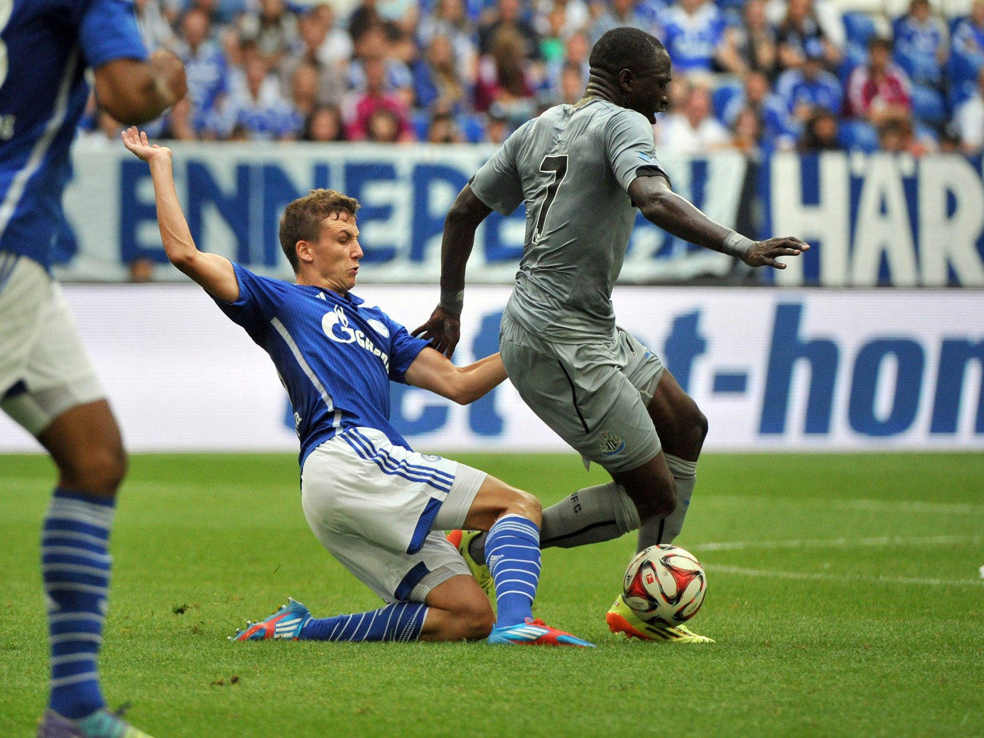 Schalkes Marcel Sobottka und Newcastles Moussa Sissoko kämpfen um den Ball.