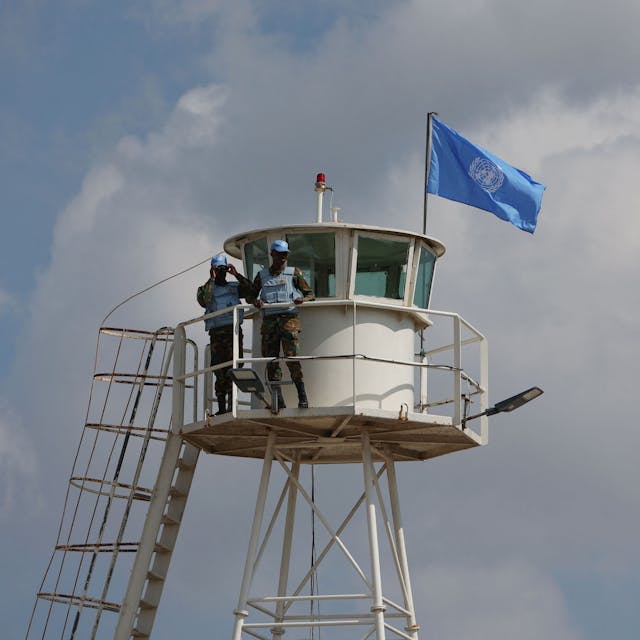 UN-Blauhelme beobachten die Grenze zwischen Libanon und Israel.