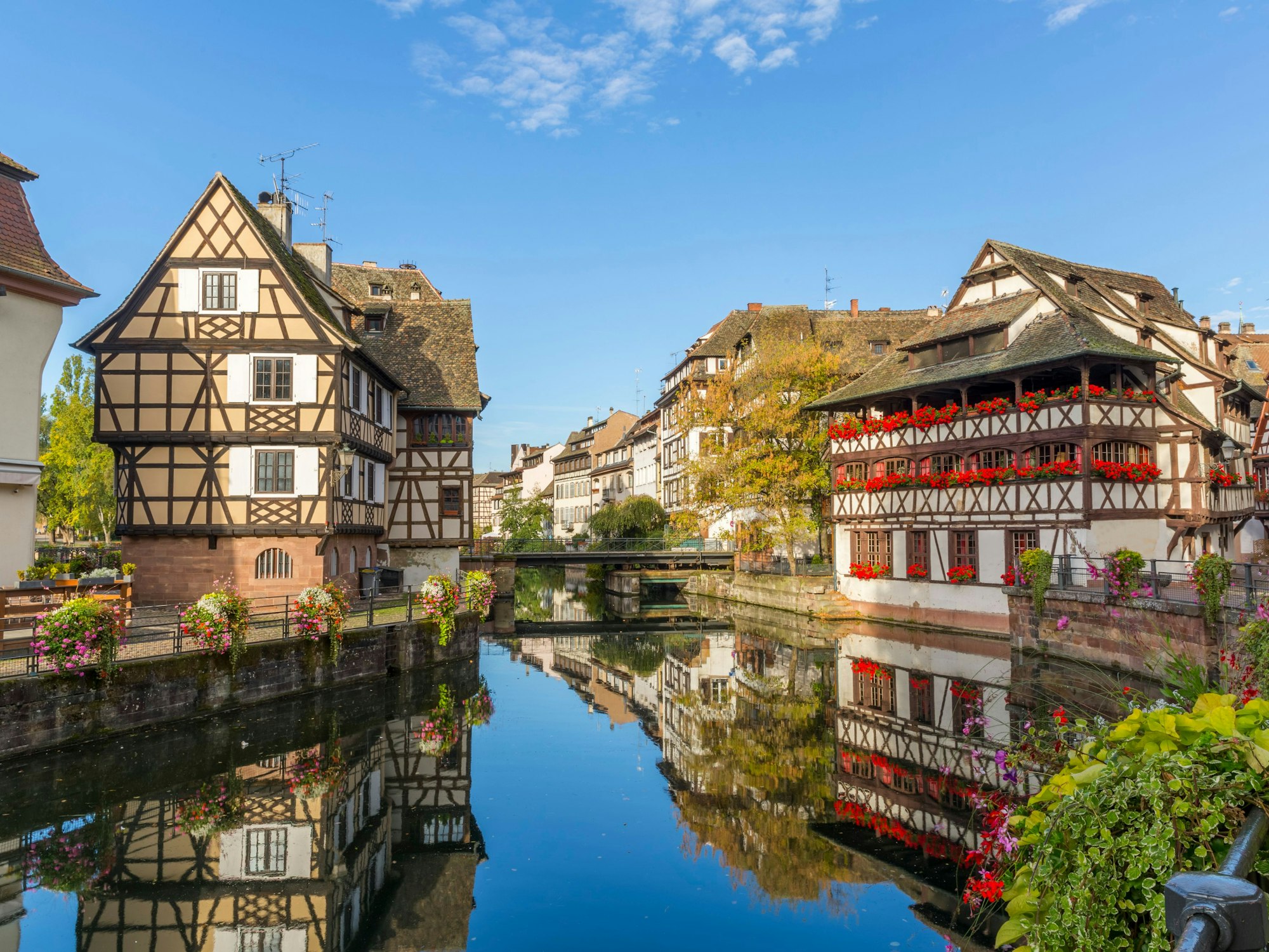 Romantischer Blick auf Petite France in Straßburg