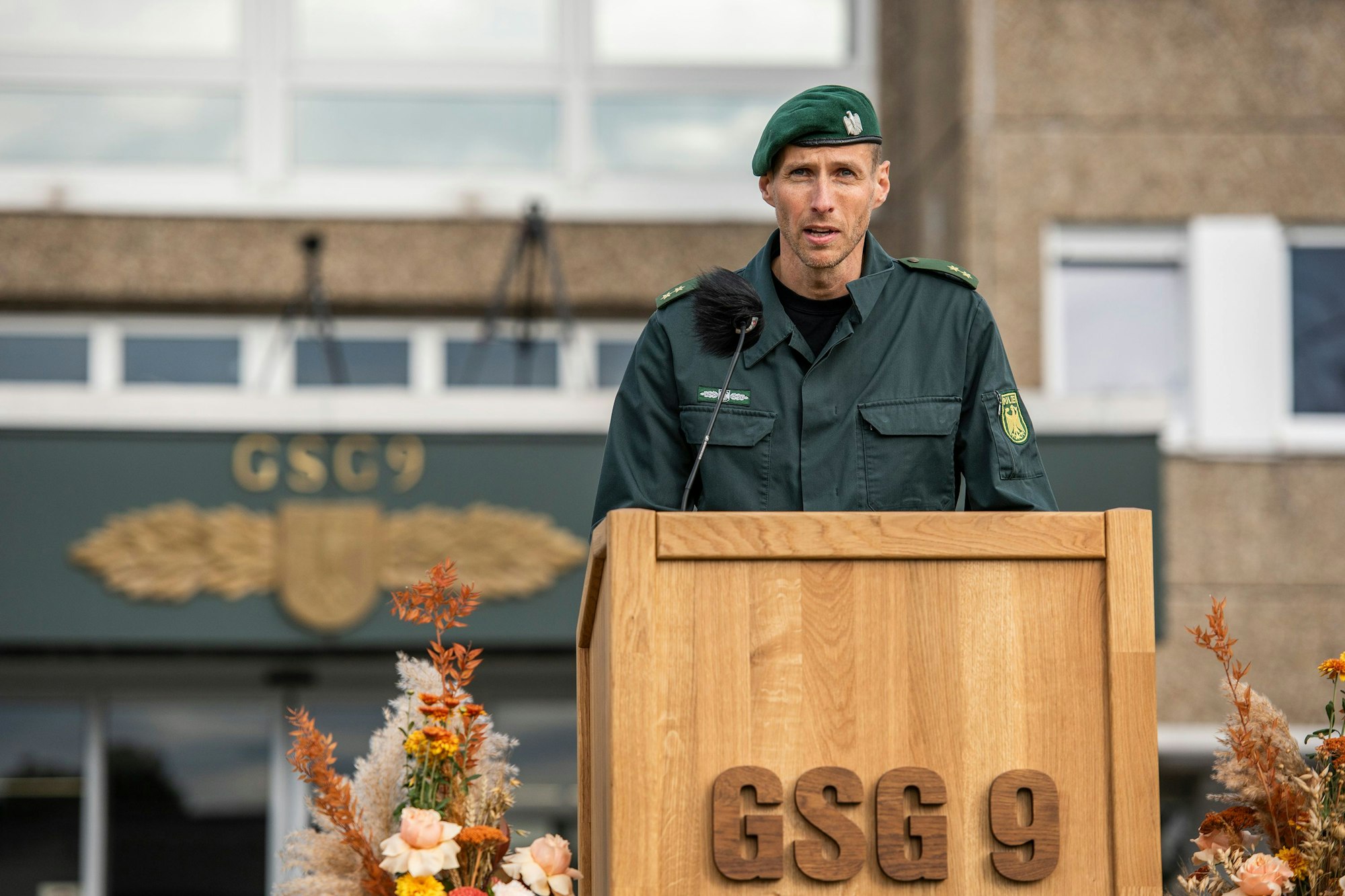 Robert Hemmerling ist der neue Kommandeur.der GSG 9 in Sankt Augustin, hier bei seiner Antrittsrede.